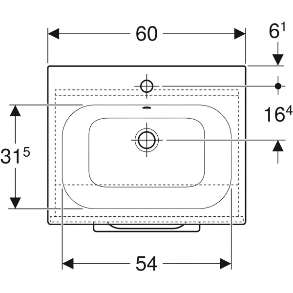 MOBILIER 60 CM SELNOVA SQUARE CU LAVOAR, O USA,NUC AMERICAN HICKORY DESCHIS